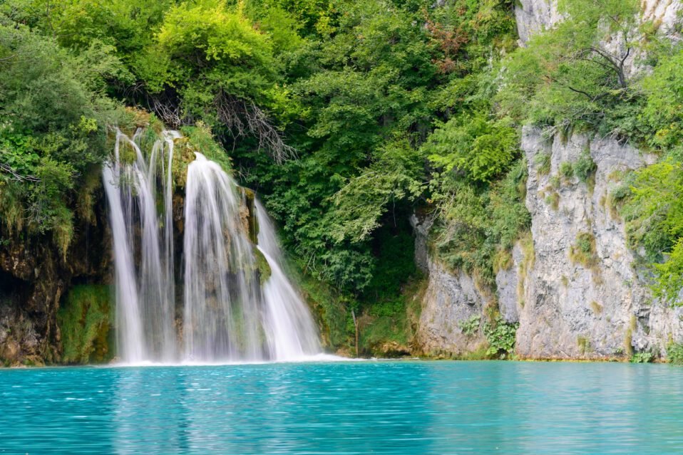 Waterfalls in Croatia's Plitvice Lakes National Park