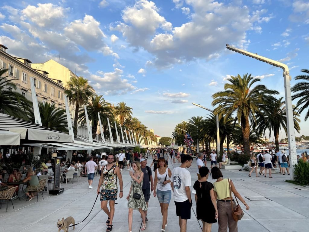 People strolling on the Riva in Split, Croatia