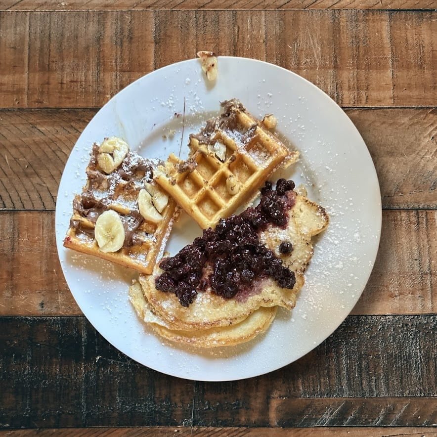 Plate of breakfast food at Conover Club in the Catskills