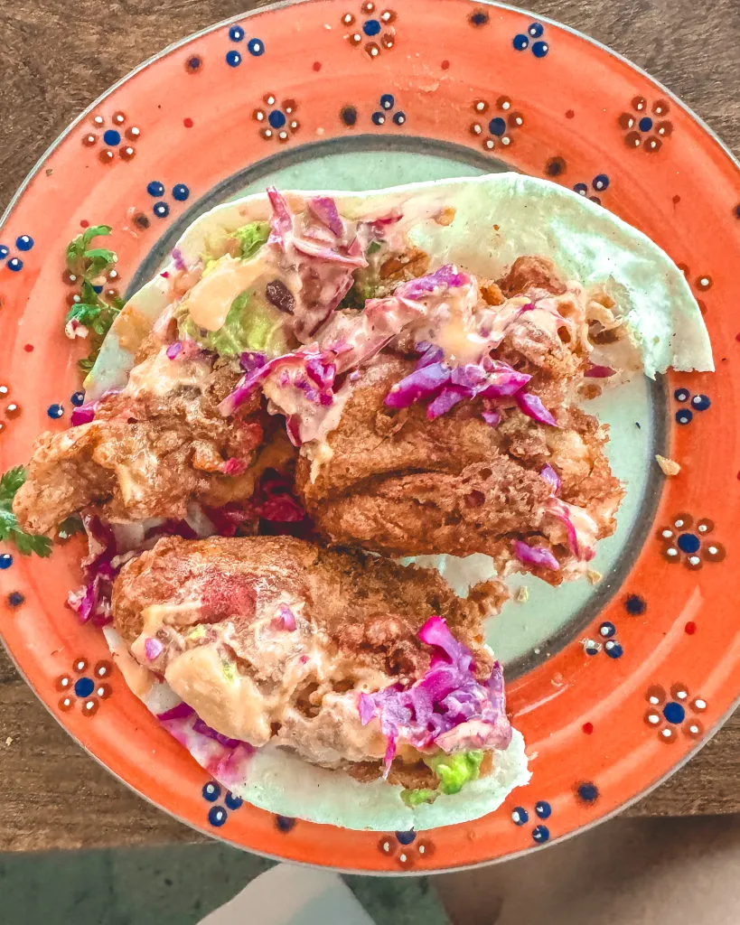 Fish tacos at Luna at Rosewood in San MIguel de Allende