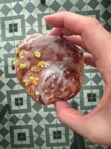 Pistachio cinnamon bun at Lavanda Cafe