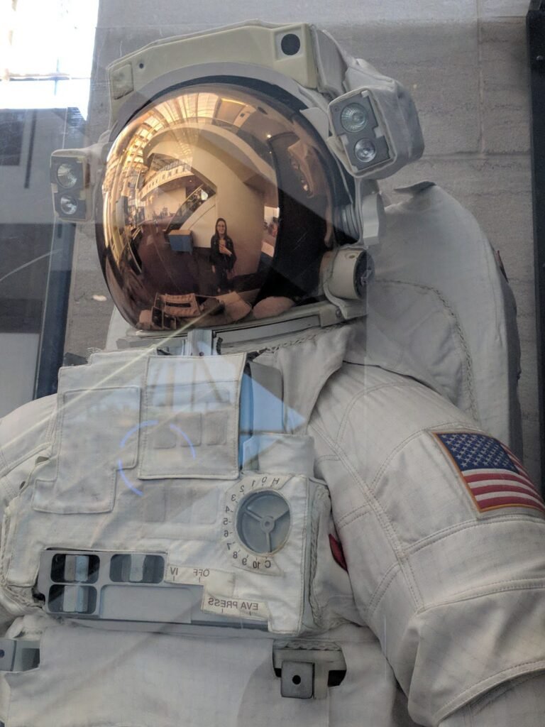 Space suit at the Smithsonian Air & Space Museum - a must see when in Washington DC with kids