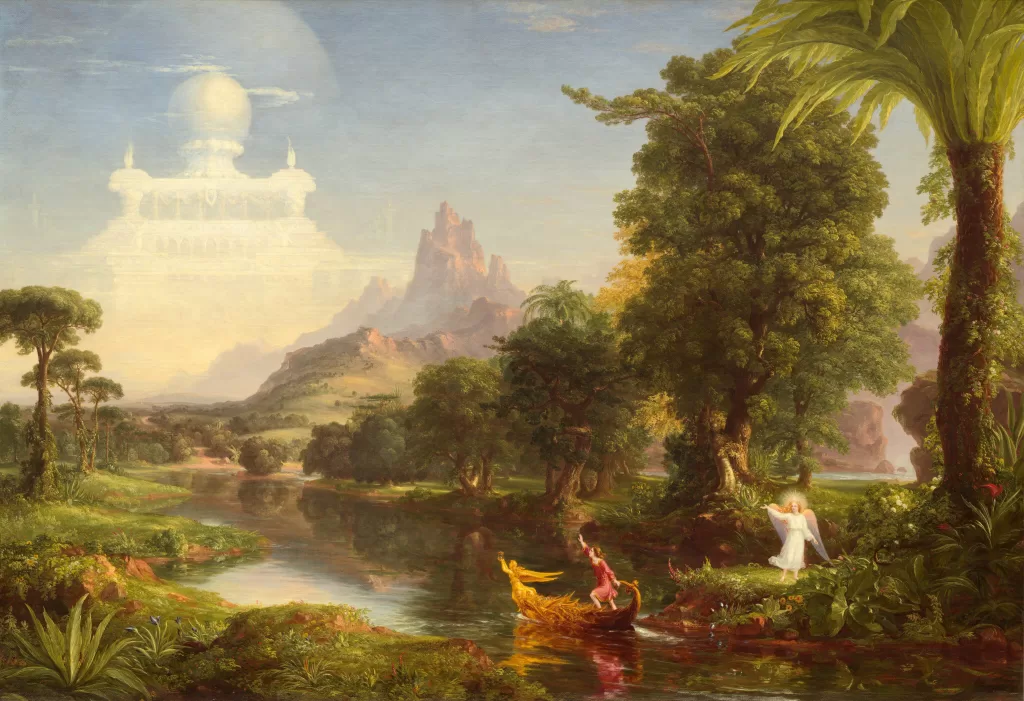 Thomas Cole's painting The Voyage of Life Youth from