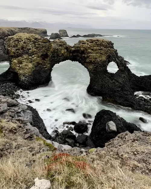 dramatic rock formation and sea in Snæfellsnes