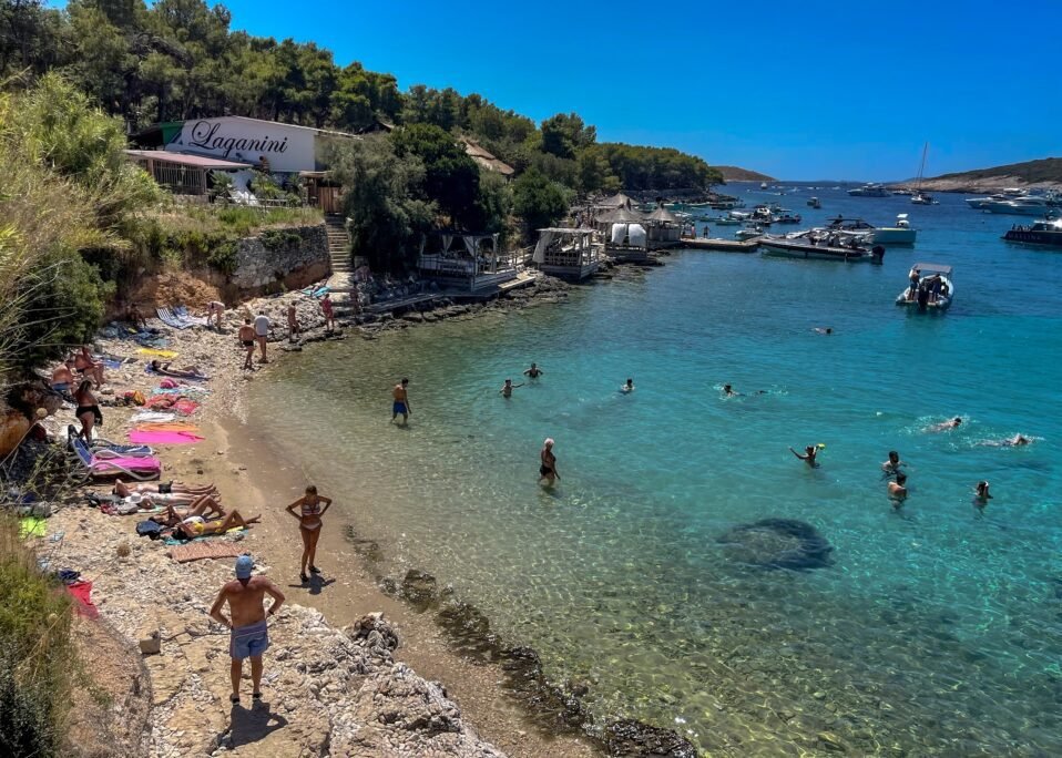 Pakleni islands - a fun day trip during a one week in Croatia itinerary

People swimming near rocky beach